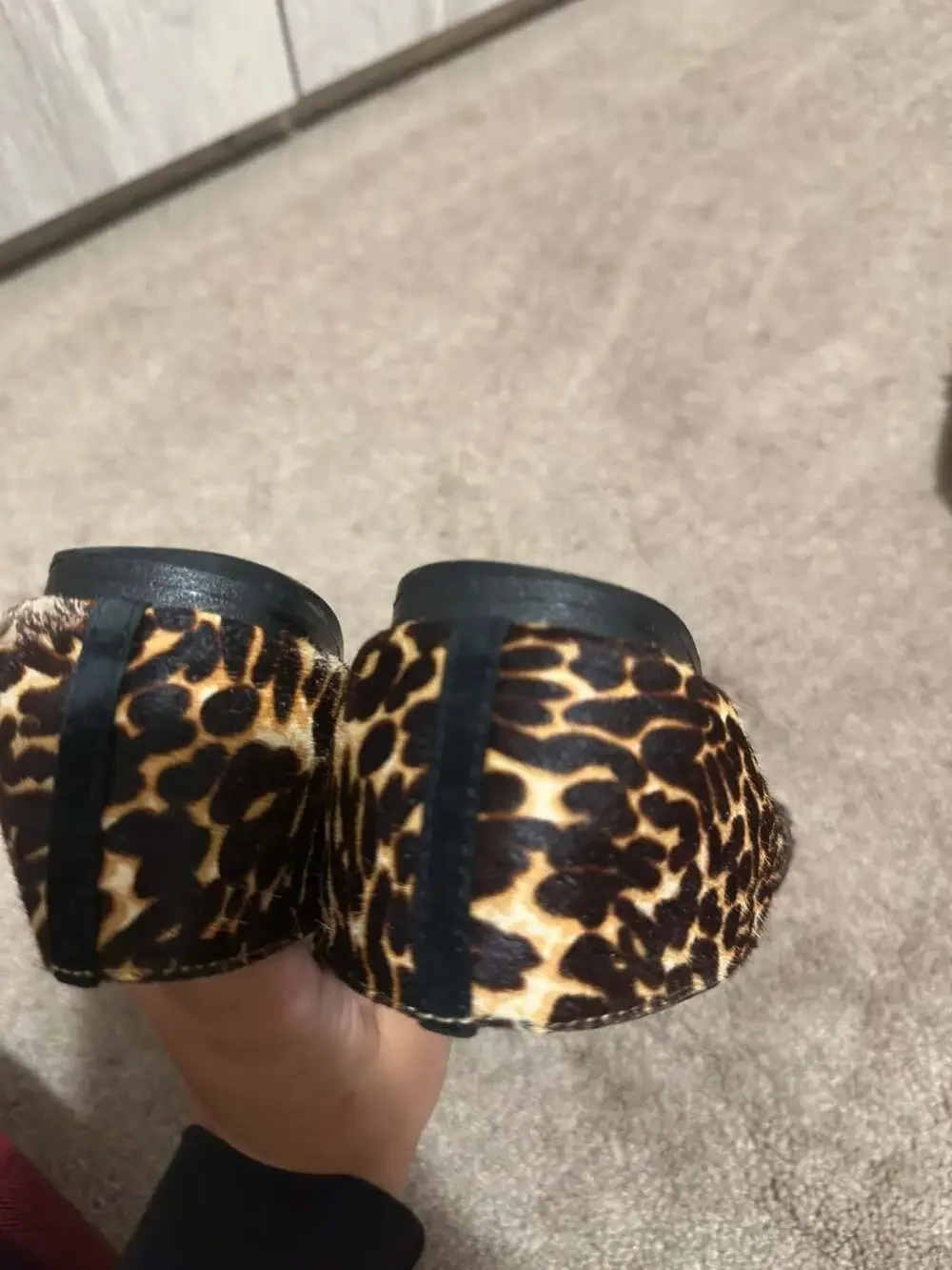 Halogen Leopard Print Calf Hair Loafers